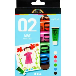 Creativ Company Akrylmaling mat 20 ml. - Kulørt, 6 stk| Tegne- & Malegrej