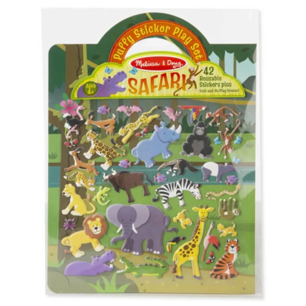 Melissa & Doug Aktivitetsbog med klistermærker - Safari| Legetøj Til Ferien|Tegne- & Malegrej