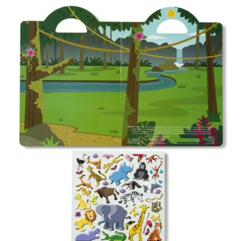 Melissa & Doug Aktivitetsbog med klistermærker - Safari| Legetøj Til Ferien|Tegne- & Malegrej