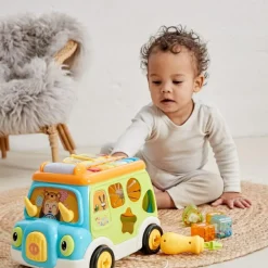 Scandinavian Baby Products Aktivitets-Bus| Interaktivt Legetøj|Sorterings- & Stablelegetøj