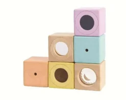 PlanToys Aktivitetsklodser - Pastel| Økologisk Eller Bæredygtig|Trælegetøj