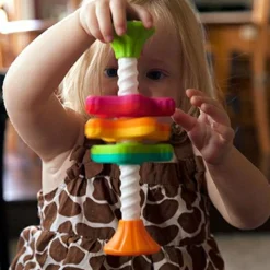 Fat Brain Toys Aktivitetslegetøj - MiniSpinny| Tumlinge Legetøj|Sorterings- & Stablelegetøj
