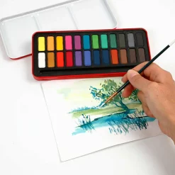 Creativ Company Akvarelsæt inkl. pensel, 24 farver| Tegne- & Malegrej