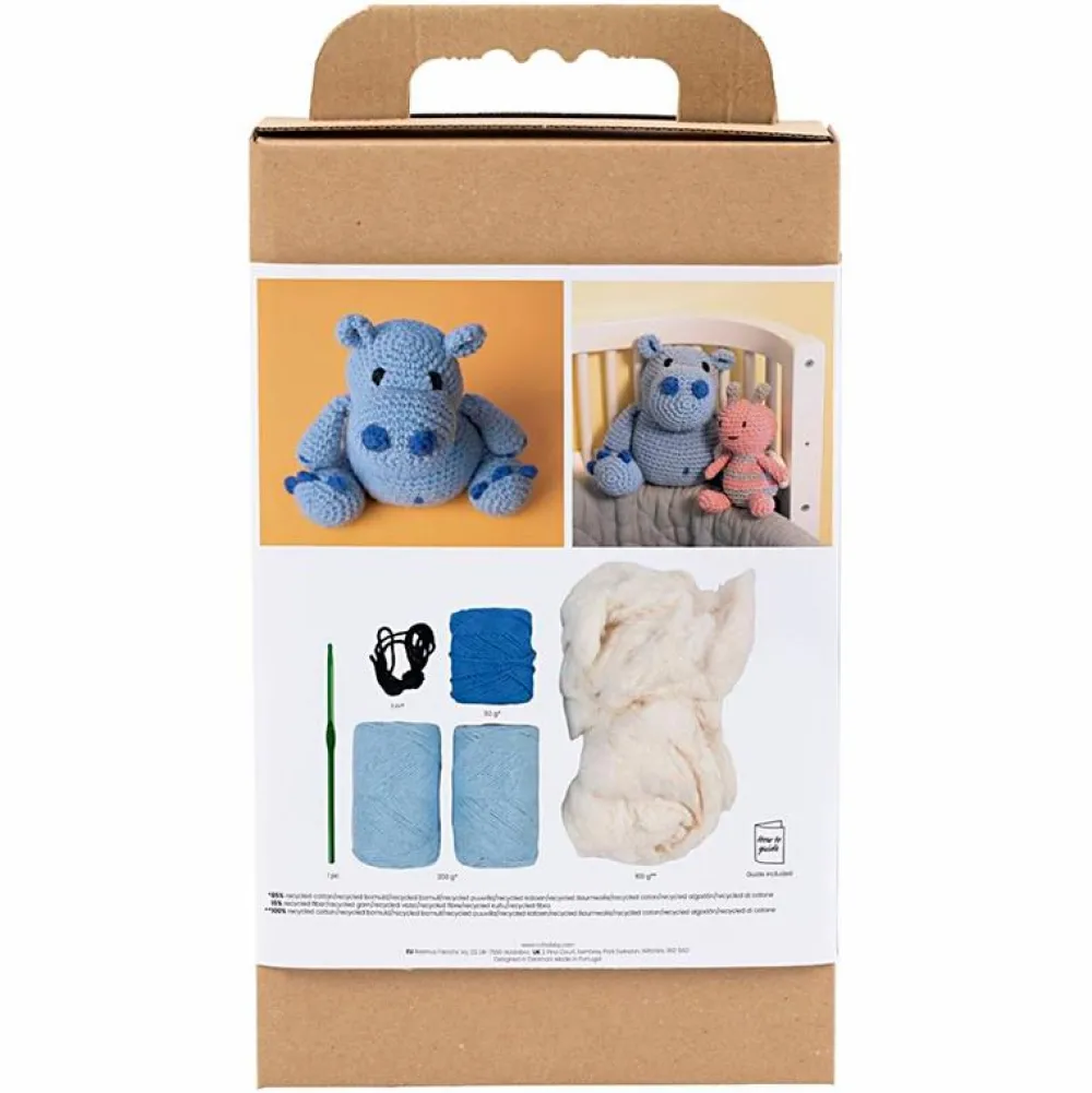 Creativ Company Amigurumi hæklekit - Flodhesten Frode| Voksenværk|Kreativ Leg