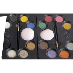 Ansigtsfarve - Palette m. 12 farver og idéer| Halloween|Fastelavn