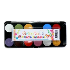 Grim'Tout Ansigtsfarve - Palette m. 12 farver| Halloween|Fastelavn