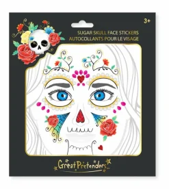 Great Pretenders Ansigtsklistermærker - Sugar Skull| Halloween|Fastelavn