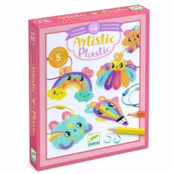 Djeco Artistic Plastic - Krympeplast nøgleringe, Kawaii| Kreativ Leg|Krea-Fitness