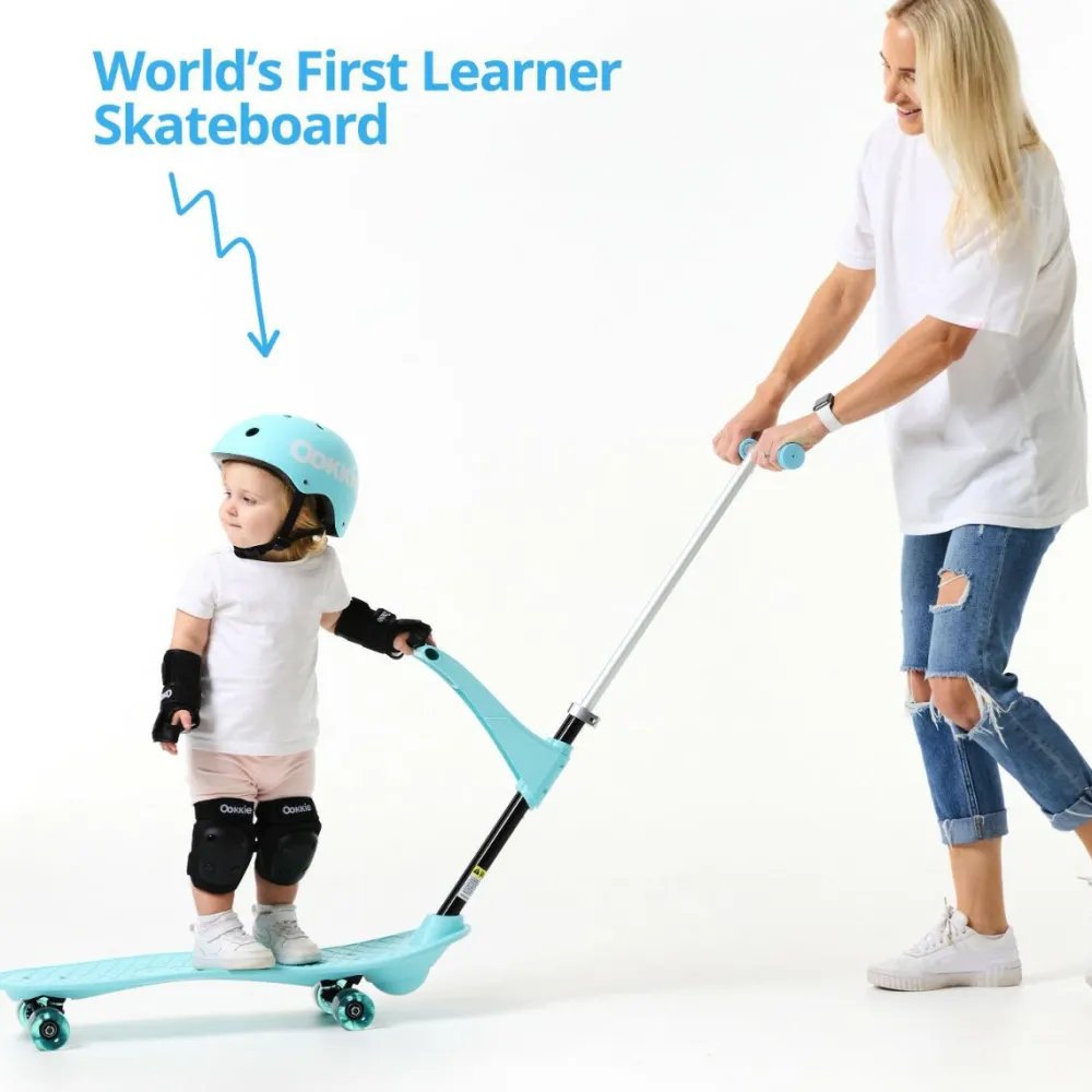 Ookkie Begynder-skateboard - Mint| Udeleg|Balanceleg