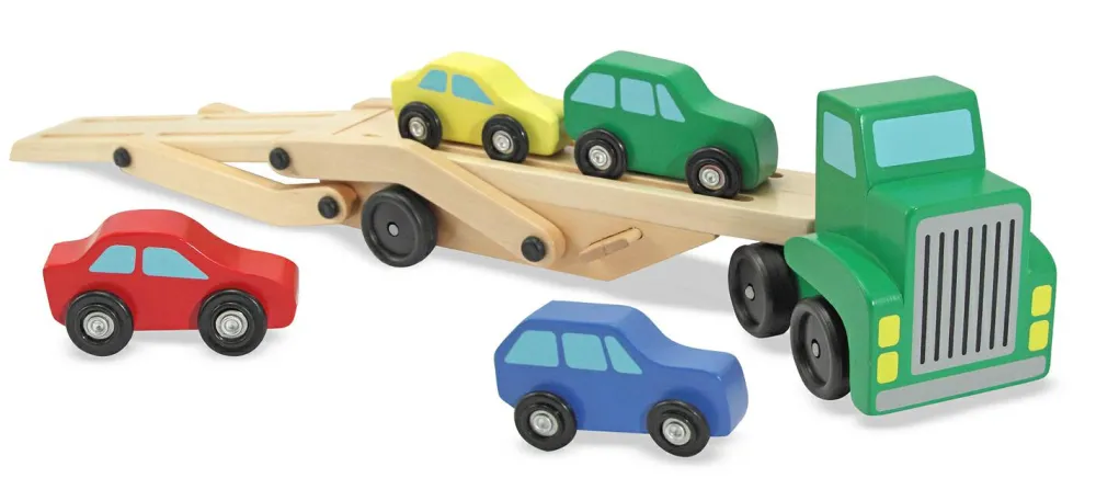 Melissa & Doug Biltransporter med 4 biler| Legebiler|Dukkehus & Legesæt