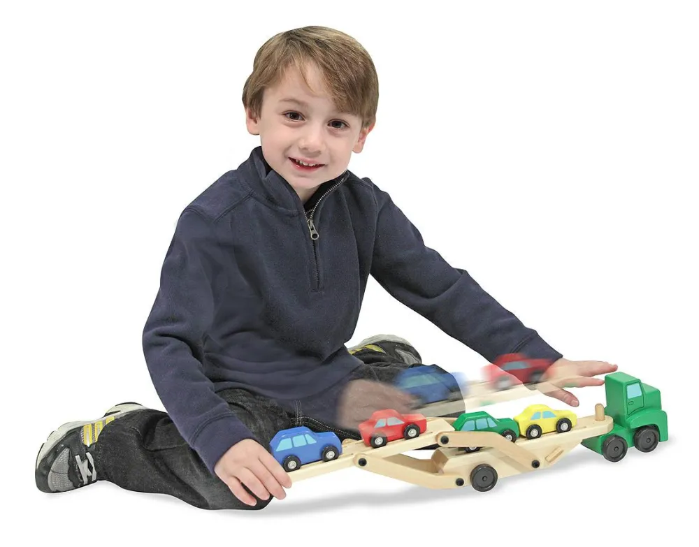 Melissa & Doug Biltransporter med 4 biler| Legebiler|Dukkehus & Legesæt