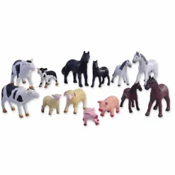 Green Rubber Toys Bondegårdsdyr - Sæt med 13 dyr| Økologisk Eller Bæredygtig|Dyrefigurer