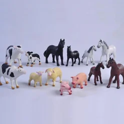 Green Rubber Toys Bondegårdsdyr - Sæt med 13 dyr| Økologisk Eller Bæredygtig|Dyrefigurer