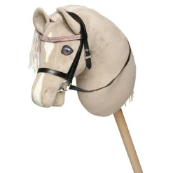 Cheval Roi tilbehør - Trense, sort/pink rhinsten| Kæpheste & Tilbehør