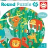 educa Cirkelpuslespil m. 28 brikker - Jungledyr| Puslespil