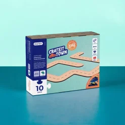 Crateit Town - Veje, 10 dele| Legebiler|Dukkehus & Legesæt