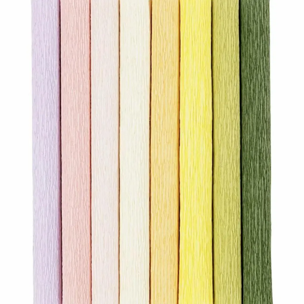Creativ Company Crepepapir m. stræk - Pastel, 8 ark| Påske|Kreativ Leg