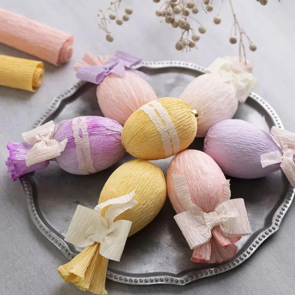 Creativ Company Crepepapir m. stræk - Pastel, 8 ark| Påske|Kreativ Leg