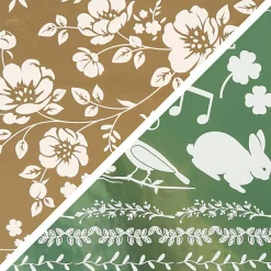 Creativ Company Dekorationsfolie m. blomster - Guld + grøn| Påske|Tegne- & Malegrej