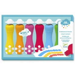 Djeco Dot Markers - Basis, 6 stk| Tumlinge Legetøj|Tegne- & Malegrej