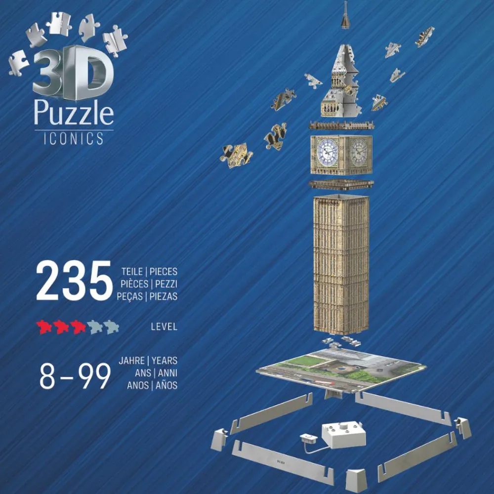 3D puslespil LED m. 216 brk. - Big Ben| Voksenværk|Puslespil