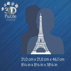 3D puslespil LED m. 216 brk. - Eiffeltårnet| Voksenværk|Puslespil