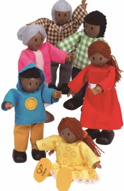 Hape Dukker 11 cm. - A: 6 familiemedlemmer| Dukkehus & Legesæt