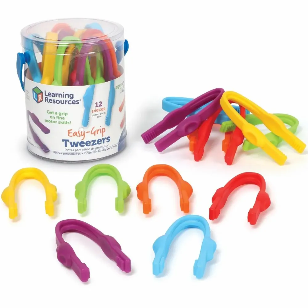 Learning Resources Easy-Grip pincet - Sæt med 12 stk| Finmotorik|Sanselegetøj