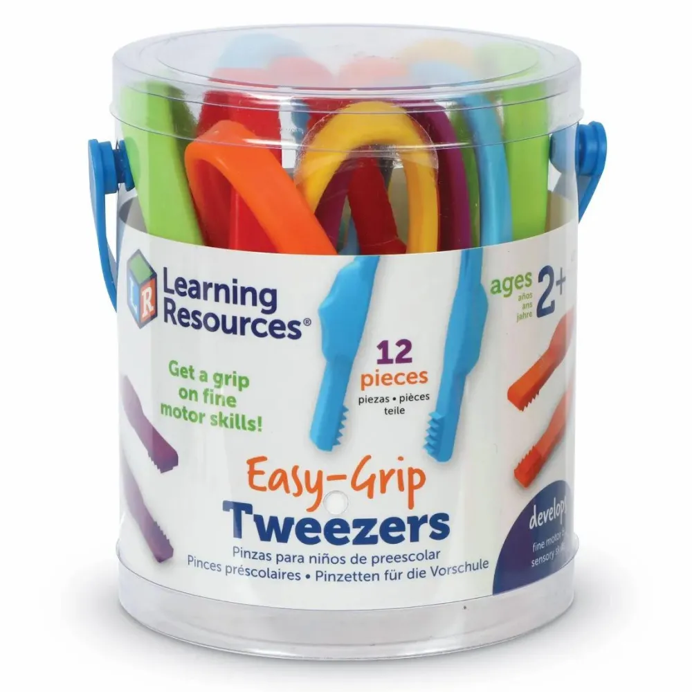 Learning Resources Easy-Grip pincet - Sæt med 12 stk| Finmotorik|Sanselegetøj