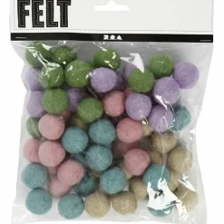 Creativ Company Filtkugler - Pastel, 64 stk| Påske|Kreativ Leg