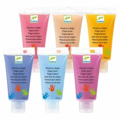 Djeco Fingermaling - Pastel, 6 x 75 ml| Tumlinge Legetøj|Tegne- & Malegrej