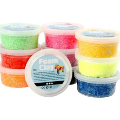Creativ Company Foam Clay 10 x 35 gr. - Basisfarver| Påske|Kreativ Leg