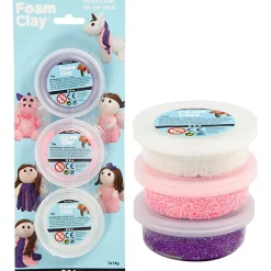Creativ Company Foam Clay 3 x 14 gr. - Glitter/Metallic pink| Påske|Kreativ Leg