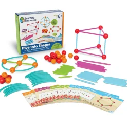 Learning Resources Geometrisk byggesæt, 129 dele| Stem Læringslegetøj|Matematik & Leg