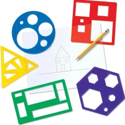 Learning Resources Geometriske former - Skabeloner, 5 stk.| Finmotorik|Matematik & Leg
