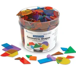 Learning Resources Geometriske former, transparente - 408 stk.| Skolesjov|Matematik & Leg