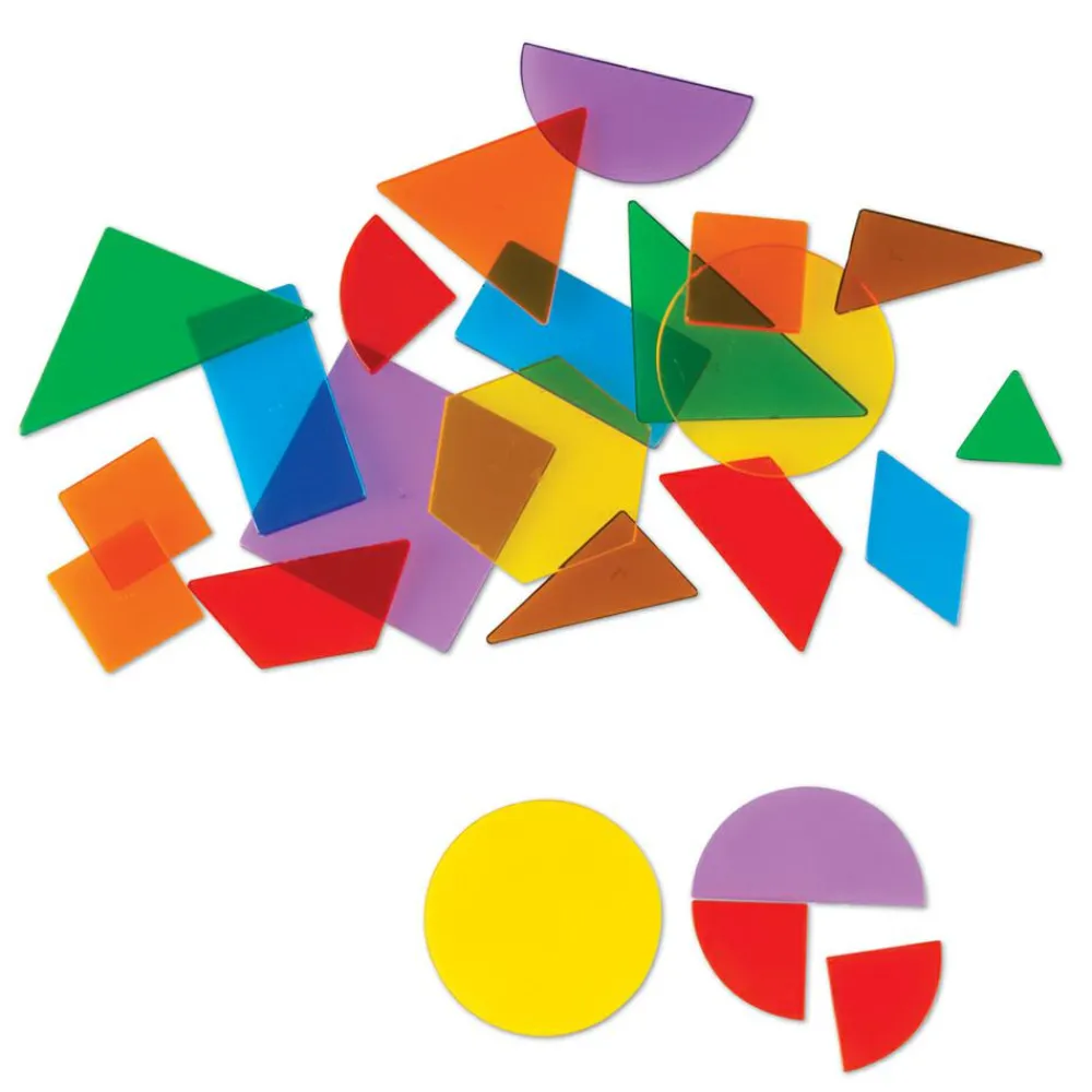 Learning Resources Geometriske former, transparente - 408 stk.| Skolesjov|Matematik & Leg