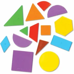 Learning Resources Geometriske former, transparente - 408 stk.| Skolesjov|Matematik & Leg
