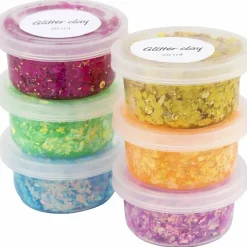 Creativ Company Glitter Clay 6 x 20 ml - Basisfarver| Påske|Kreativ Leg