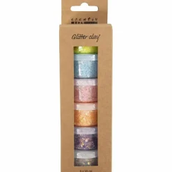 Creativ Company Glitter Clay 6 x 20 ml - Pastelfarver| Påske|Kreativ Leg