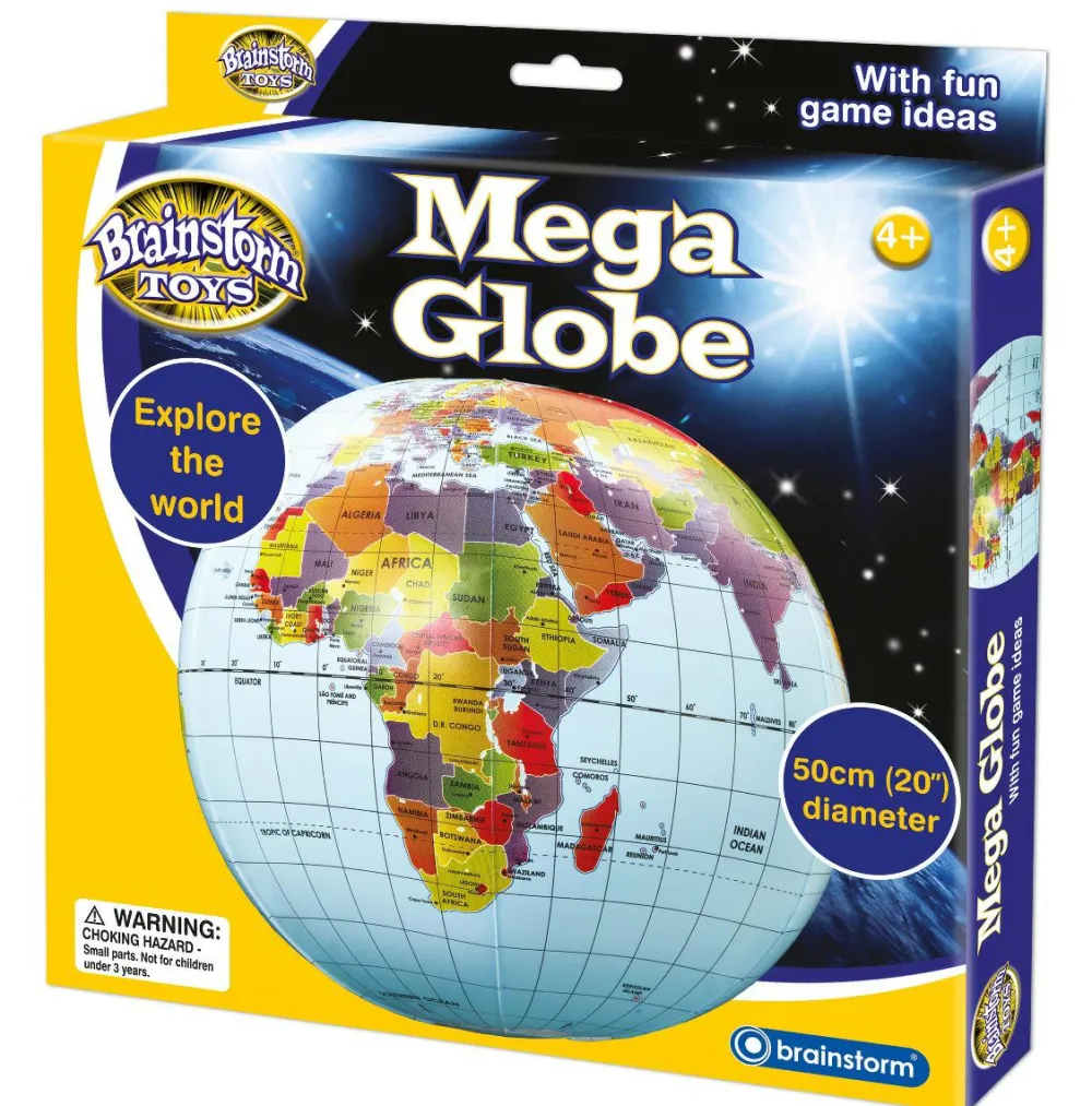 Brainstorm Globus - Oppustelig 50 cm| Astronomi|Strand- & Sandlegetøj
