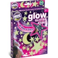 Brainstorm Glow - Stjerner m. glimmer, 40 dele|Børn Til Børneværelset|Astronomi