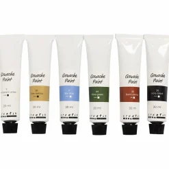 Creativ Company Gouache maling 20 ml. - Natur, 6 stk| Voksenværk|Tegne- & Malegrej