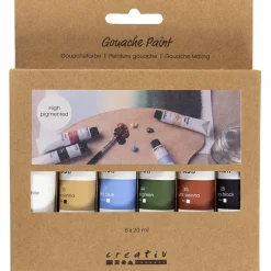 Creativ Company Gouache maling 20 ml. - Natur, 6 stk| Voksenværk|Tegne- & Malegrej