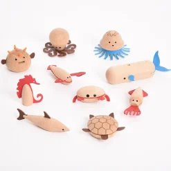 tickit® Havdyr - Træfigurer, 10 stk| Trælegetøj|Dyrefigurer