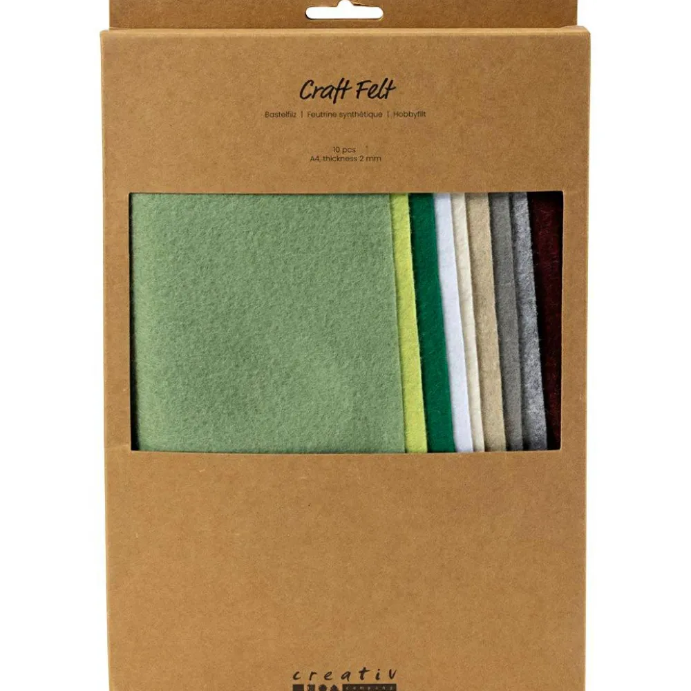 Creativ Company Hobbyfilt A4 - Natur, 10 ark| Jul