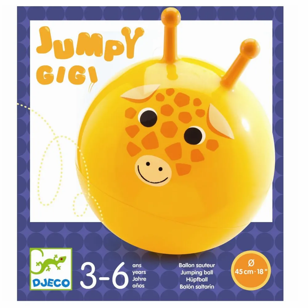 Djeco Hoppebold Ø45 cm - Giraffen Gigi| Sansemotorisk Legetøj|Hoppedyr