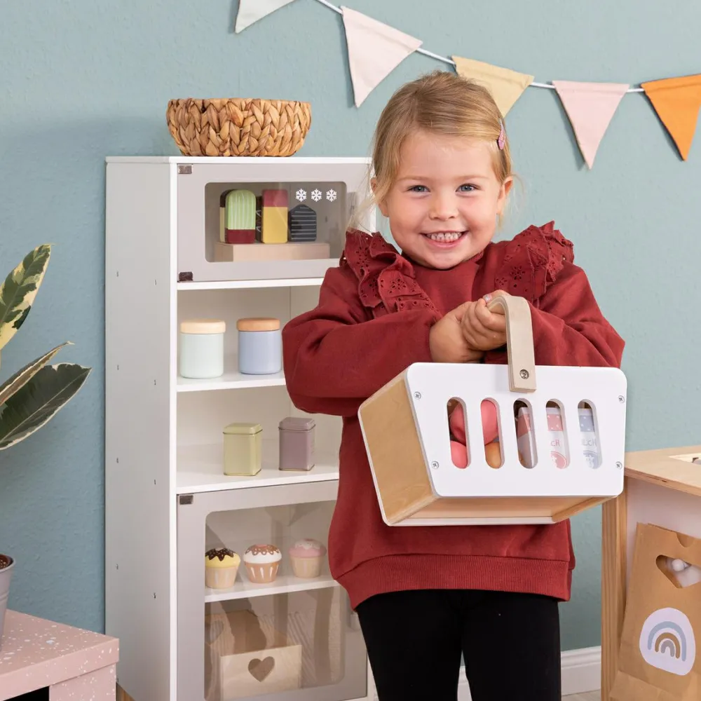 Indkøbskurv, 23 dele| Trælegetøj|Rolleleg