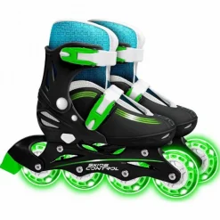 Inline rulleskøjter m. lys i hjulene, str. 30-33| Udeleg|Balanceleg