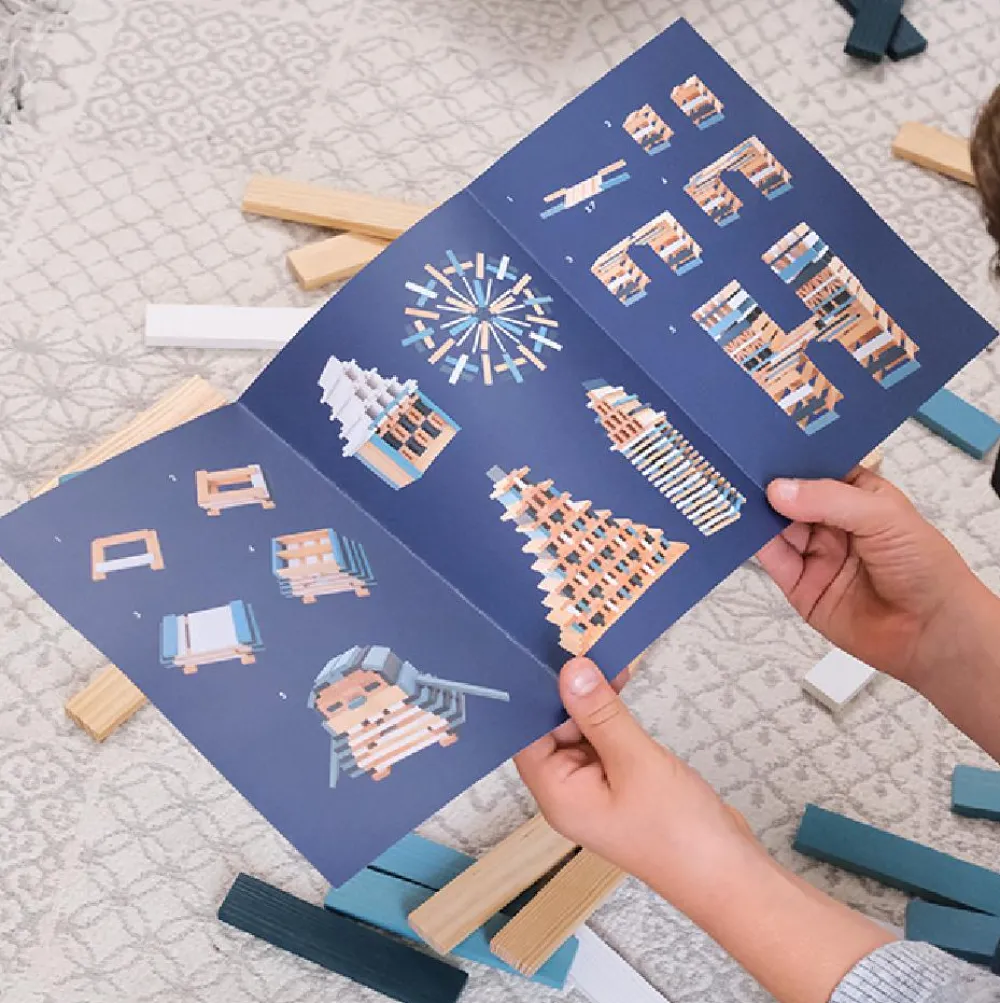 KAPLA klodser - Vinter, 200 stk| Trælegetøj|Montessori